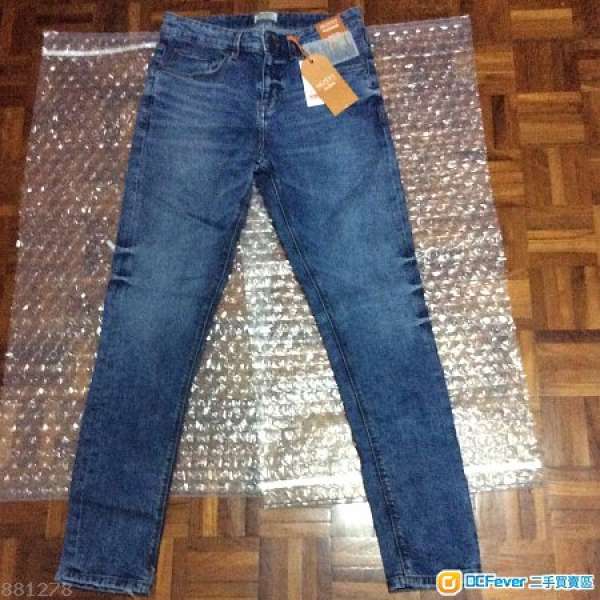 全新Pull & Bear Skinny Blue jeans 牛仔褲 W32腰 blue 藍色