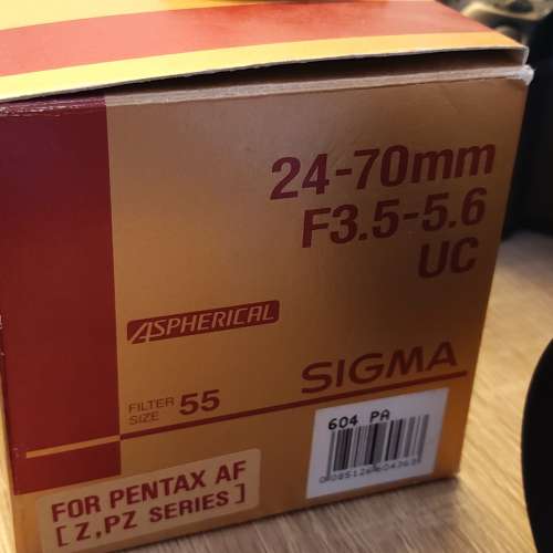 Sigma 24-70mm (F3.5-5.6) UC lens for Pentax K mount