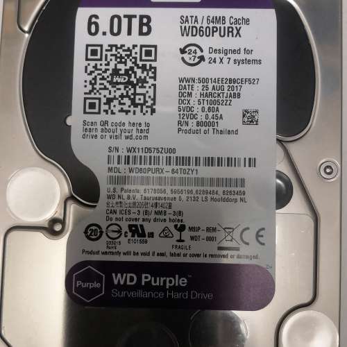 WD 6TB harddisk  2隻