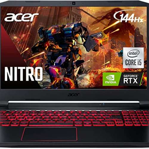 全新未開封Acer Nitro 5(Intel i5-10300H, 8GB RAM, 256GB SSD, RTX3050, 144Hz IPS)