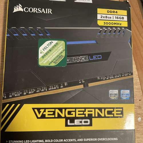 Corsair Vengeance LED DDR4 3000MHz 8GB x 2 Blue 藍色