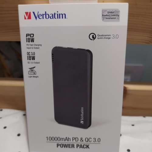 Verbatim 10000mAh PD & QC3.0 powerbank 18W quick charge