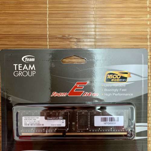 全新Team 8G DDR3-1600