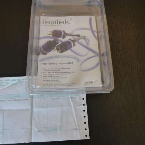 A05.ISOTEK Optimum Blue 2M早年廠線電源線 美式，原裝isotek 24k gold頭尾，有行單...