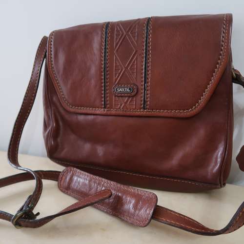Genuine Vintage Satchi Sacchi bag handbag 沙馳 皮袋 揹袋 手袋 少用 95% new