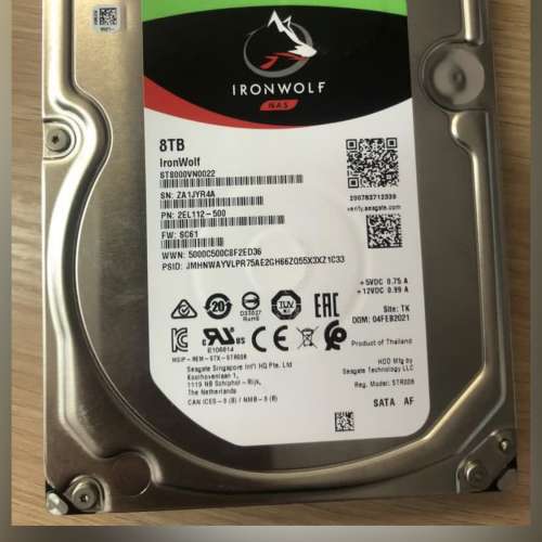 近全新 Seagate 8TB  NAS IronWolf hdd harddisk 硬盤 硬碟 SATA 3.5' 平賣  監控 ...