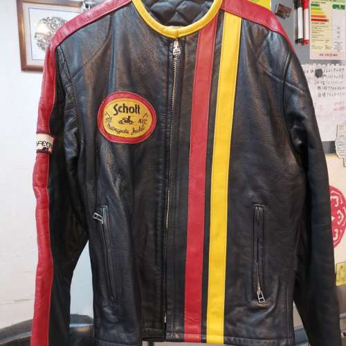 中古 絕版 美國製造 schott perfecto Motorcycle Jacket 真皮 電單車款 皮褸 超暖 ...