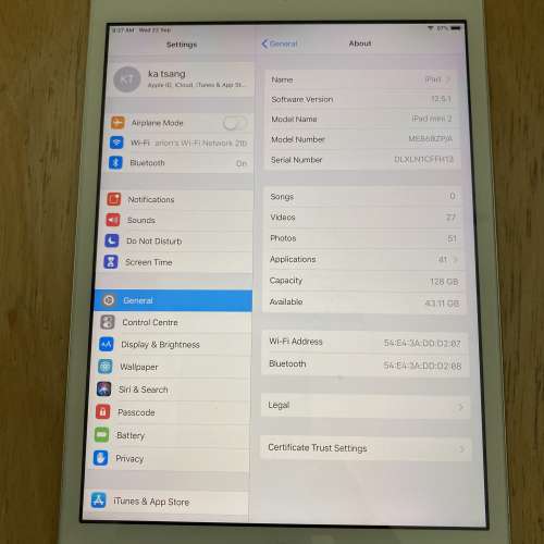 iPad mini 2 128GB Silver like new condition and 100 work (Ideal for kids)