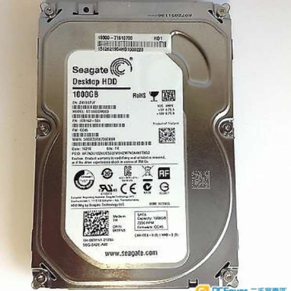 5 個 全正常 seagate 500GB 3.5inch (100%work) 二手 ,150元一個