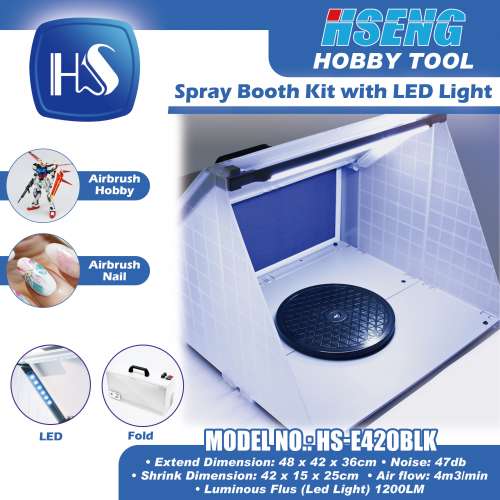 全新 🔥 HSENG浩盛 🔥 HS-E420BLK 帶超光LED燈版 噴油箱 抽風機 適合模型制作等噴油...