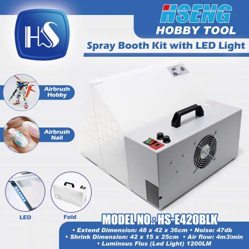 全新 🔥 HSENG浩盛 🔥 HS-E420BLK 帶超光LED燈版 噴油箱 抽風機 適合模型制作等噴油...