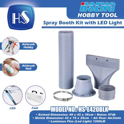 全新 🔥 HSENG浩盛 🔥 HS-E420BLK 帶超光LED燈版 噴油箱 抽風機 適合模型制作等噴油...