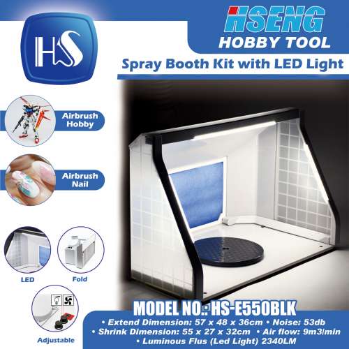 全新 🔥 HSENG浩盛 🔥 HS-E550BLK 帶超光LED燈版 噴油箱 抽風機 (可調風速及光暗) ...