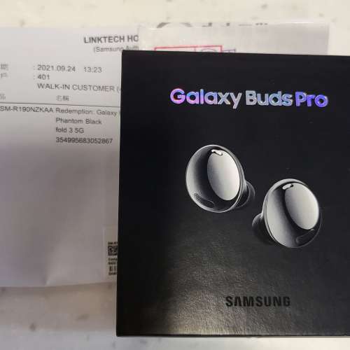 今日取貨全新未開盒 Samsung Galaxy Buds Pro 黑色 行貨有單一年保養