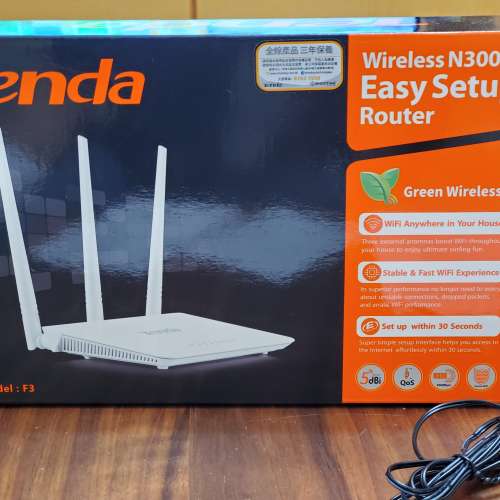 Tenda F3 N300 WiFi Router (99% New)