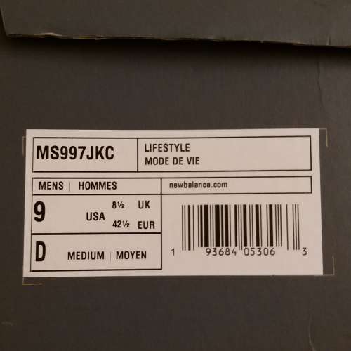 全新 New balance 997, size 9