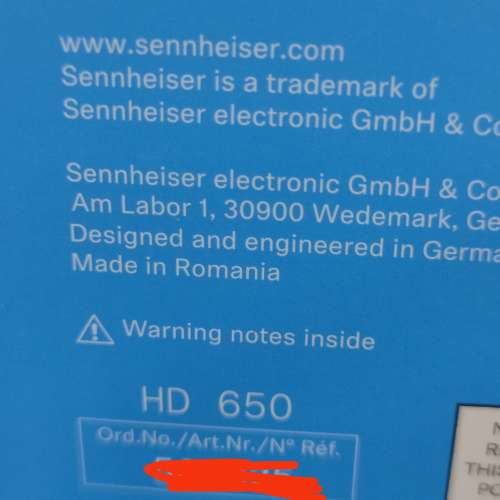 全新可用消費券Sennheiser HD650 Romania 只得兩隻