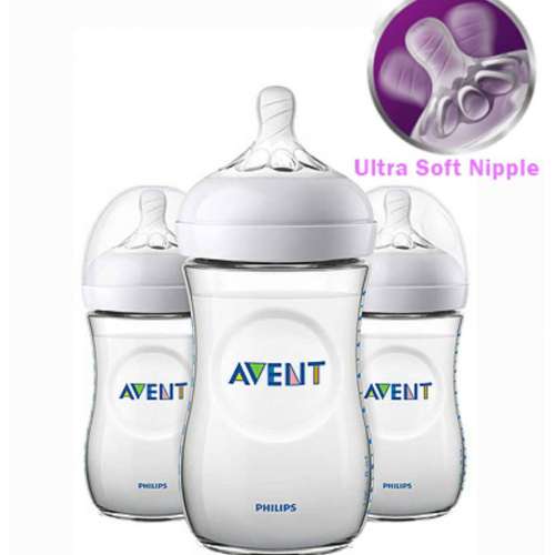 💥SALE💥Philips Avent Natural Baby Bottle, Clear, 9oz, Pack of 3 自然奶樽9安士...