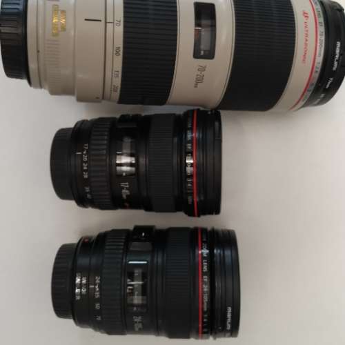 Canon  70-200mm 17-40mm