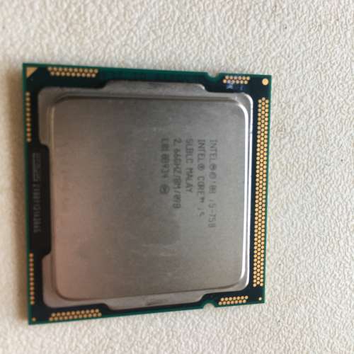 Intel i5 750 socket LGA1156 GHz2.66  及 4X 2G DDR3 ram 及 風扇