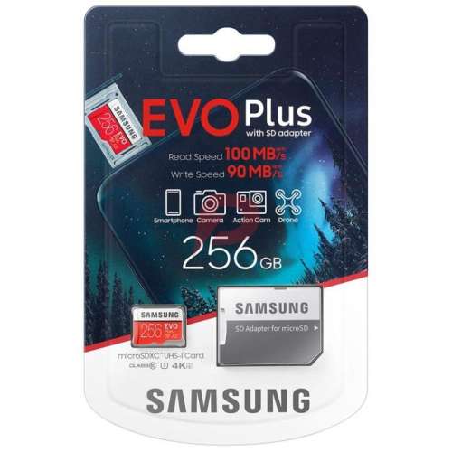 全新 原裝正貨 Samsung EVO Plus 256GB SD Card 4K Class10 U3 SD卡 256 記憶卡 連...