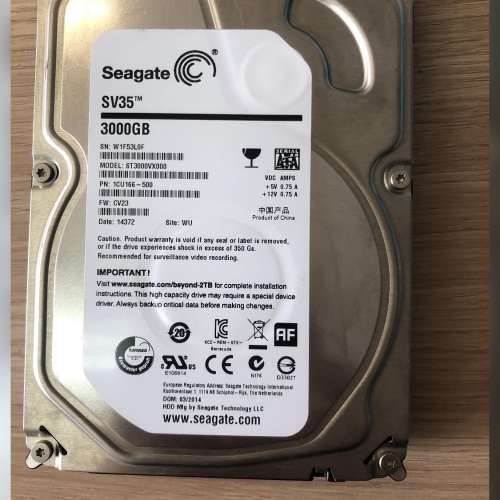 Seagate 3TB Hdd harddisk 硬盤 硬碟 監控 網上雲 nas SATA 3.5' 平賣