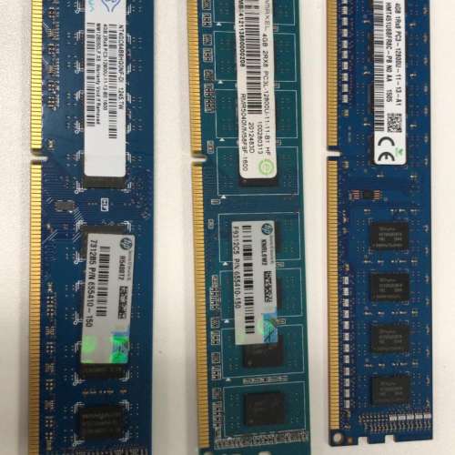 SK 單面1條/ NANYA 有2條/ RAMAXEL 雙面1條 4GB DDR3 1600 PC3 12800U Ram PC