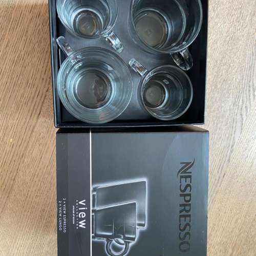 全新100%未開 Nespresso VIEW 系列 2 x Espresso & 2 x Lungo (共4隻) 鋼化玻璃杯連...
