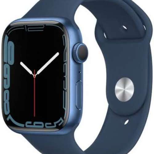 Apple Watch Series 7（GPS）；45毫米藍色鋁金屬錶殼配深邃藍色運動錶帶 - 標準長度