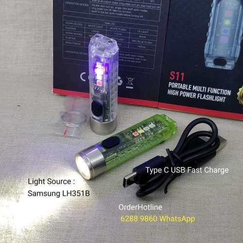 Alonefire EDC 多功能鎖匙扣微電筒. 只重18克. 400流明. Type C USB快充