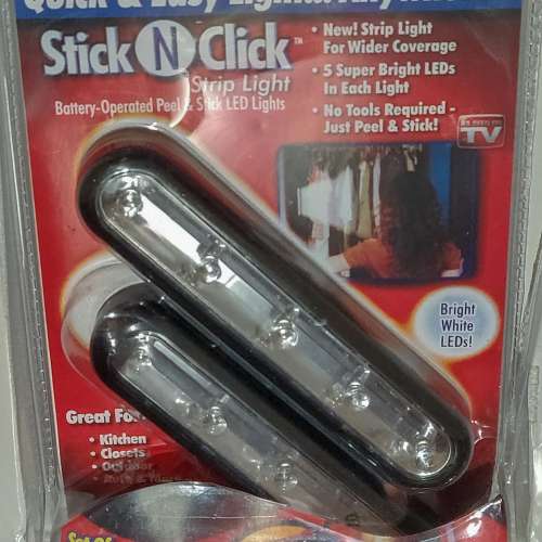 STICK 'N CLICK LED STRIP LIGHT 白光 (電池供電) *非USB供電* 兩個 $99 不散賣