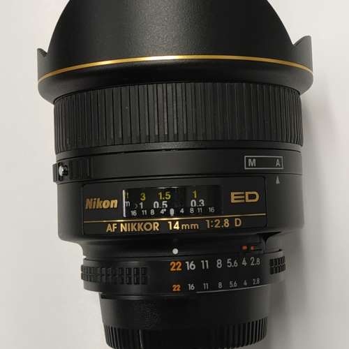 Nikon 14mm f2.8 D ED - 98%新，香港行貨