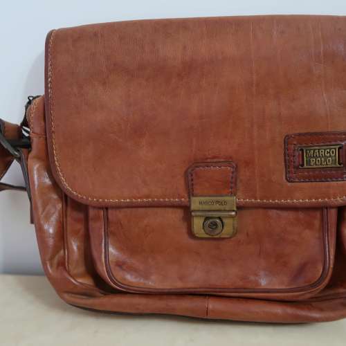 收藏絕版 正貨 Vintage Genuine Leather 85% new Marco Polo bag handbag 真皮袋 ...