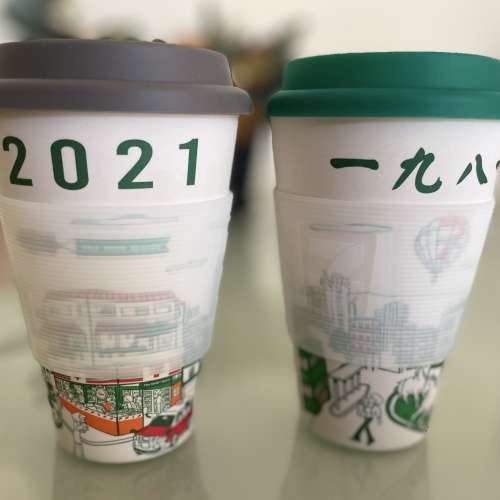7-11 2021年記念品咖啡杯，一套兩款
