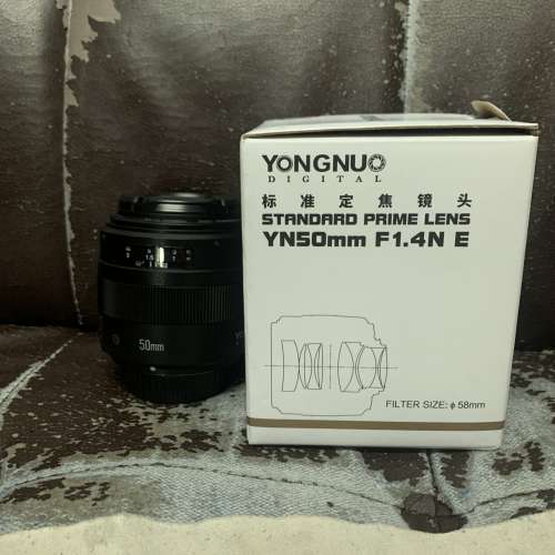 超平 全套有盒 完美無瑕 Yongnuo 50 50mm F1.4 N Nikon Mount