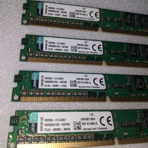 (可拆售) Kingston DDR3-1600 4GB x 4 Desktop Ram 桌上型記憶體 -100% WORK