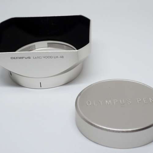 Olympus 12mm F2.0原廠遮光罩(LH-48) + 金屬鏡頭蓋(LC-48B)