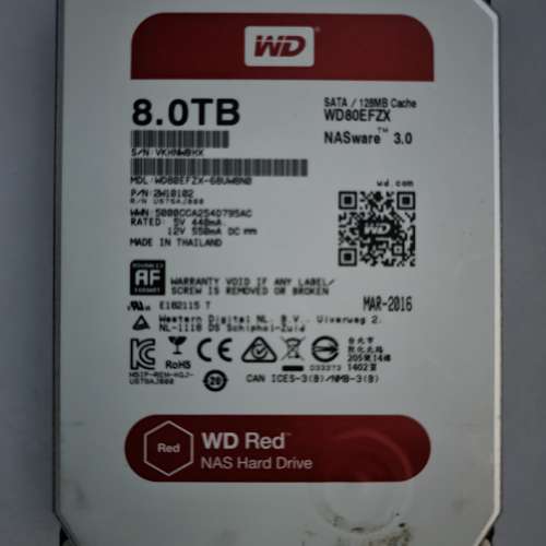 壞： WD RED 8TB HDD
