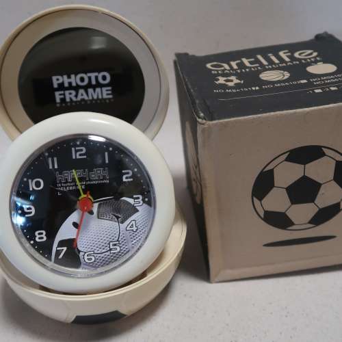 全新有盒 足球相架時鐘鬧鐘 有時分秒鬧針 Photo Frame Alarm Clock