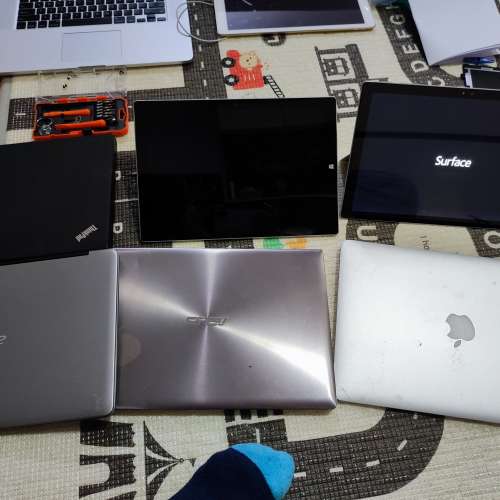 六部有問題電腦have issues，Surface pro 3, Surface Pro 4, Macbook Air A1369, X...