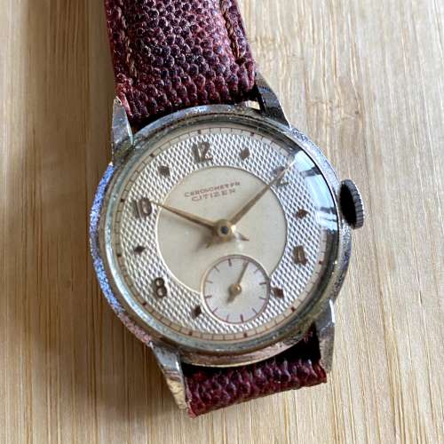 Vintage Chronometer Citizen manual 1940年代星晨天文台two tone 格仔面男裝手上鏈...