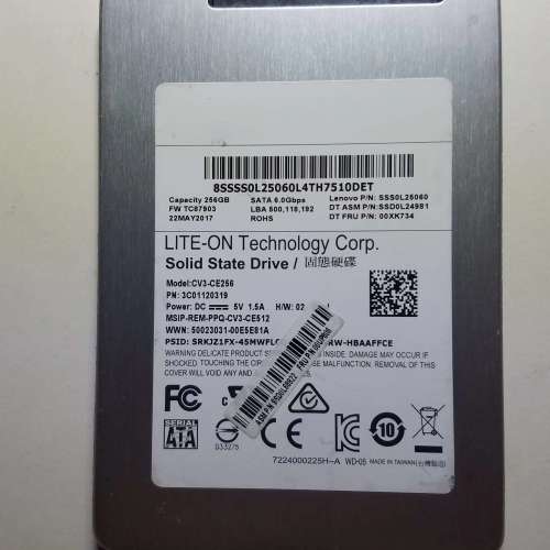 LITE-ON 256GB SSD 2.5" 6Gb/S