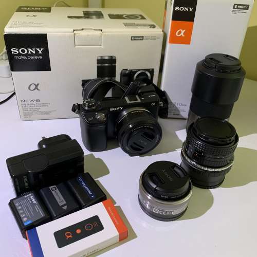 Sony NEX-6 無反相機連4支鏡頭( SEL55210 + SELP1650 + SEL16F28 + Carl ZEISS發燒...