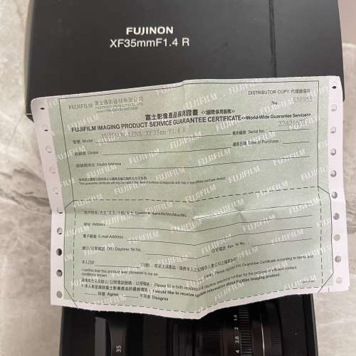 Fujifilm Fujinon XF35mm F1.4 R X-mount 行貨齊件