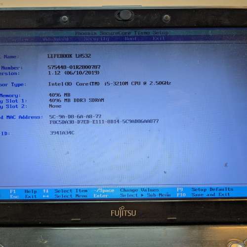 Fujitsu LH532  (Intel Core i5-3210M @ 2.50GHz , No Harddisk)