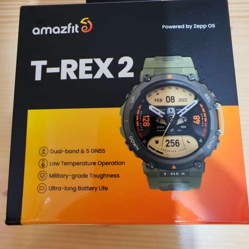 99%新 Amazfit T-rex 2 華米手錶 全套 購自衛訊 顏色如圖片 黑色錶身 綠色錶帶