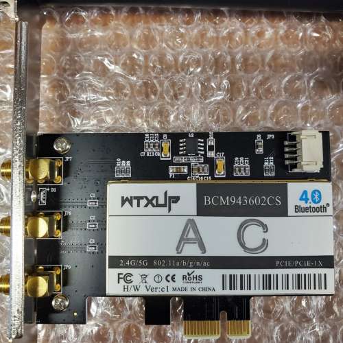(全新)BCM943602CS  AC雙频5G + 藍芽 PCI-E網卡適用於黑蘋果MAC免 driver(全新)