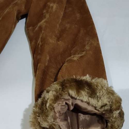 BESS 麂皮絨面啡色夾棉中長褸/外套