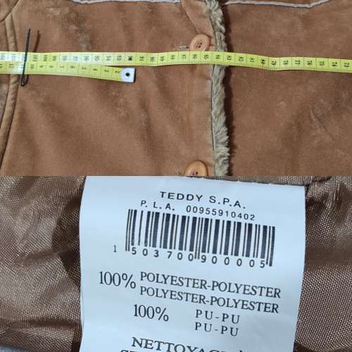 BESS 麂皮絨面啡色夾棉中長褸/外套