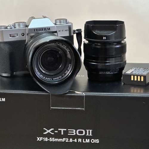 Fujifilm X-T30II 銀色連XF18-55mm及XF 35mm F1.4R